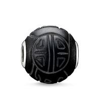 thomas sabo silver matt obsidian shanghai bead k0055 023 11