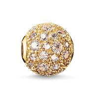 Thomas Sabo Gold Plated Champagne Cubic Zirconia Crushed Pave Bead K0098-414-3