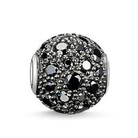 thomas sabo silver black cubic zirconia crushed pave bead k0109 643 11