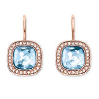thomas sabo rose gold plated blue cubic zirconia dropper earrings h183 ...
