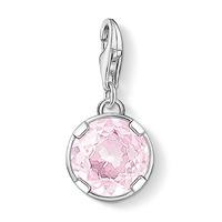 Thomas Sabo Silver Round Pink Synthetic Corundum Charm 1246-048-9