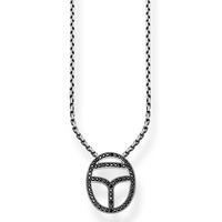 thomas sabo silver black cubic zirconia scarab symbol necklace ke1523  ...