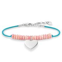 Thomas Sabo Ladies Love Bridge Pink Coral Heart Bracelet LBA0080-814-9-L19.5
