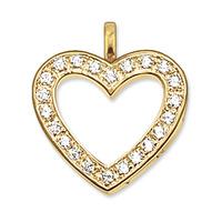 thomas sabo gold plated cubic zirconia open heart pendant pe616 414 14