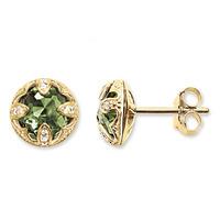 thomas sabo gold plated green spinel stud earrings h1826 632 6