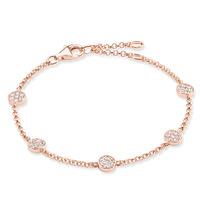 thomas sabo rose gold plated 5 pave circle bracelet a1330 416 14 l1