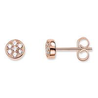 Thomas Sabo Rose Gold Plated 6mm Pave Round Stud Earrings H1848-416-14