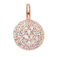 Thomas Sabo Rose Gold Plated Clear Cubic Zirconia Pave Dome Pendant PE622-416-14