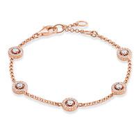 thomas sabo rose gold plated cubic zirconia multi cluster bracelet a12 ...