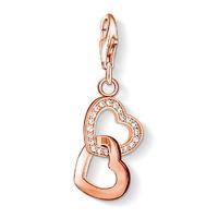 Thomas Sabo Rose Gold Plated Double Open CZ Heart Charm 0907-416-14