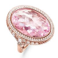 Thomas Sabo Rose Gold Plated Large Oval Pink CZ Ring TR2023-633-9-54