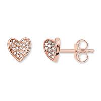 Thomas Sabo Rose Gold Plated Pave Heart Studs H1863-416-14