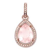 thomas sabo rose gold plated pear shaped rose quartz cubic zirconia pe ...