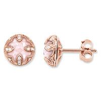 Thomas Sabo Rose Gold Plated Rose Quartz Stud Earrings H1826-537-9