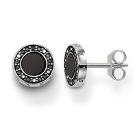 thomas sabo silver black pave onyx stud earrings h1861 641 11