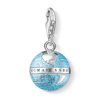 Thomas Sabo Silver Blue Enamel Globe Charm 0754-007-1