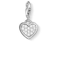 thomas sabo silver clear cubic zirconia pave heart charm 0967 051 14