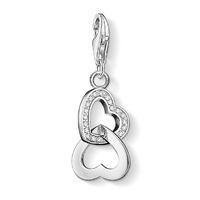 Thomas Sabo Silver Cubic Zirconia Double Heart Charm 0863-051-14