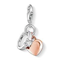 Thomas Sabo Silver CZ Engagement Ring and Rose Gold Plated Heart Charm 1000-416-14