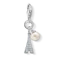 Thomas Sabo Silver Eiffel Tower and Freshwater Pearl Charm 0770-082-14