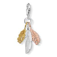 Thomas Sabo Silver Gold And Rose Gold Plated Feathers Charm 1010-431-12