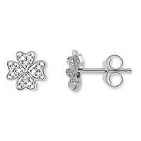 thomas sabo silver pave clover stud earrings h1864 051 14