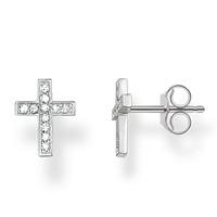 thomas sabo silver pave cross stud earrings h1880 051 14