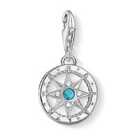 thomas sabo silver pave synthetic turquoise compass charm 1228 405 17