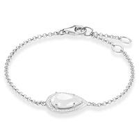 Thomas Sabo Silver Pear Shape Milky Quartz Bracelet A1326-690-14-L9