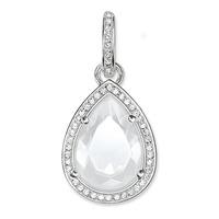 Thomas Sabo Silver Pear Shaped Milky Quartz Cubic Zirconia Pendant PE696-690-14