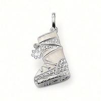 thomas sabo silver white enamel cz snow boot pendant pe515 041 14