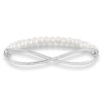 thomas sabo silver cubic zirconia infinity white freshwater pearl brac ...