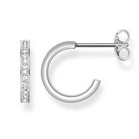 Thomas Sabo Silver Cubic Zirconia Channel Set Half Hoop Earrings CR596-051-14