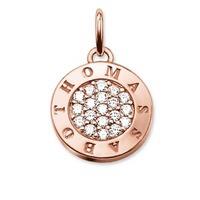 thomas sabo rose gold plated disc pendant pe556 416 14