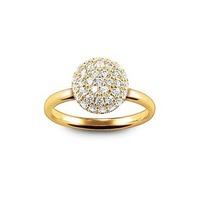 Thomas Sabo Gold Plated Cubic Zirconia Dome Ring TR1972-414-14-52