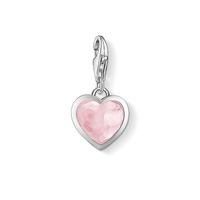thomas sabo silver rose quartz heart charm 1361 034 9