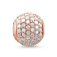 Thomas Sabo Rose Gold Plated White Cubic Zirconia Pave Bead K0053-416-14