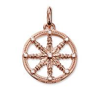 thomas sabo rose gold plated cz wheel of karma pendant kc0001 416 14