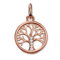 thomas sabo rose gold plated cz tree of life pendant kc0002 416 14