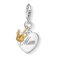 thomas sabo silver mum heart gold plated crown charm 1060 413 12