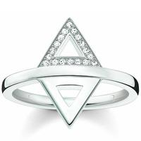 thomas sabo silver diamond double triangle ring d tr0019 725 14 54