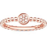 thomas sabo rose gold diamond beaded band ring d tr0004 923 14 54