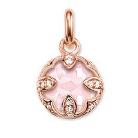 thomas sabo rose gold cubic zirconia fancy round pendant pe685 537 9