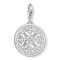 Thomas Sabo Sterling Silver White Cubic Zirconia Cut Out Disc Charm 0993-051-14