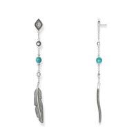 Thomas Sabo Ethno Silver Feather Drop Earrings H1911-646-17