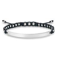 thomas sabo silver festival black nylon bracelet lba0051 173 11 19cm