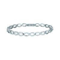 The Real Effect Ladies Sterling Silver Cubic Zirconia Figure Of 8 Bracelet RE26784