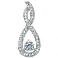 the real effect silver round cz pave figure 8 pendant re15104