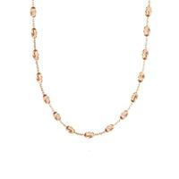 The Real Effect Ladies Rose Gold Plated 18 Inch Faceted Bead Necklace RE 18RSE