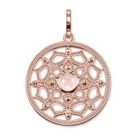 Thomas Sabo Rose Gold Plated Lotos Rose Quartz Pendant PE690-536-9